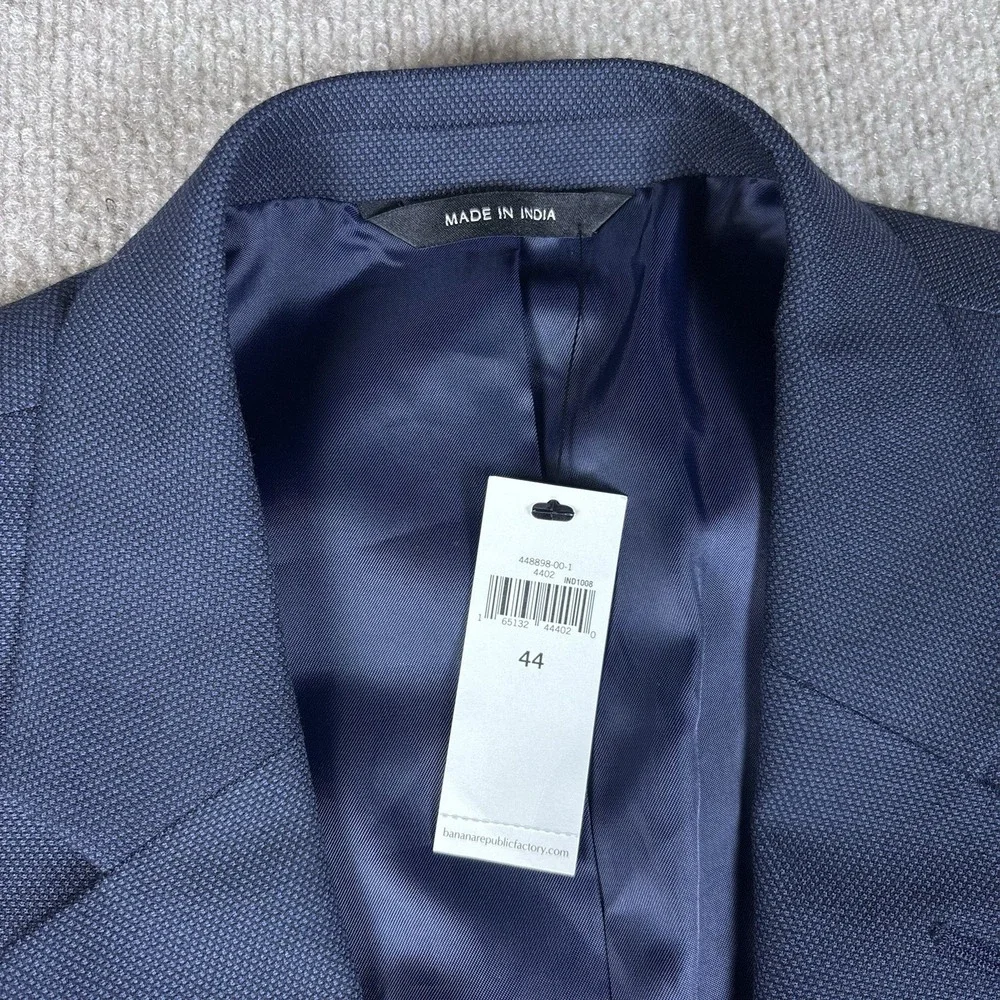 Banana Republic Factory Standard Fit Sport Coat Blazer Navy Blue 44R NWT